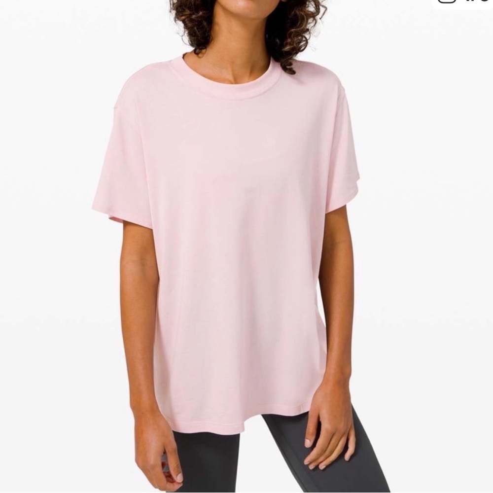Lululemon All Yours Tee Cotton size 12 Pink T-Shirt